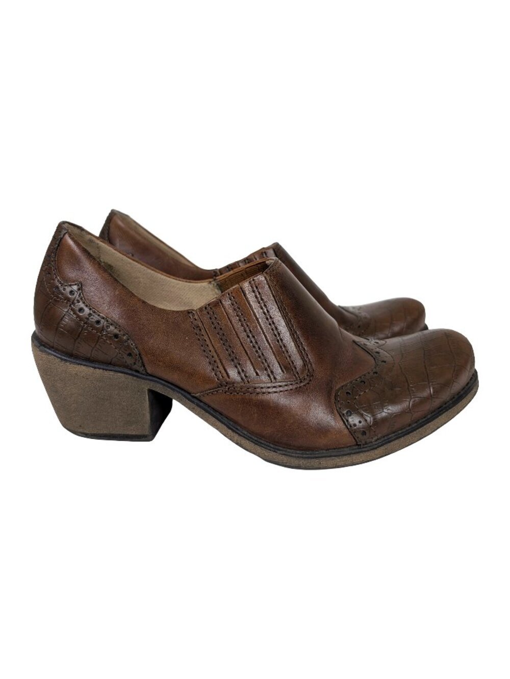 Earth Spirit Western Cowgirl Booties Size 7 Brown Short Mules